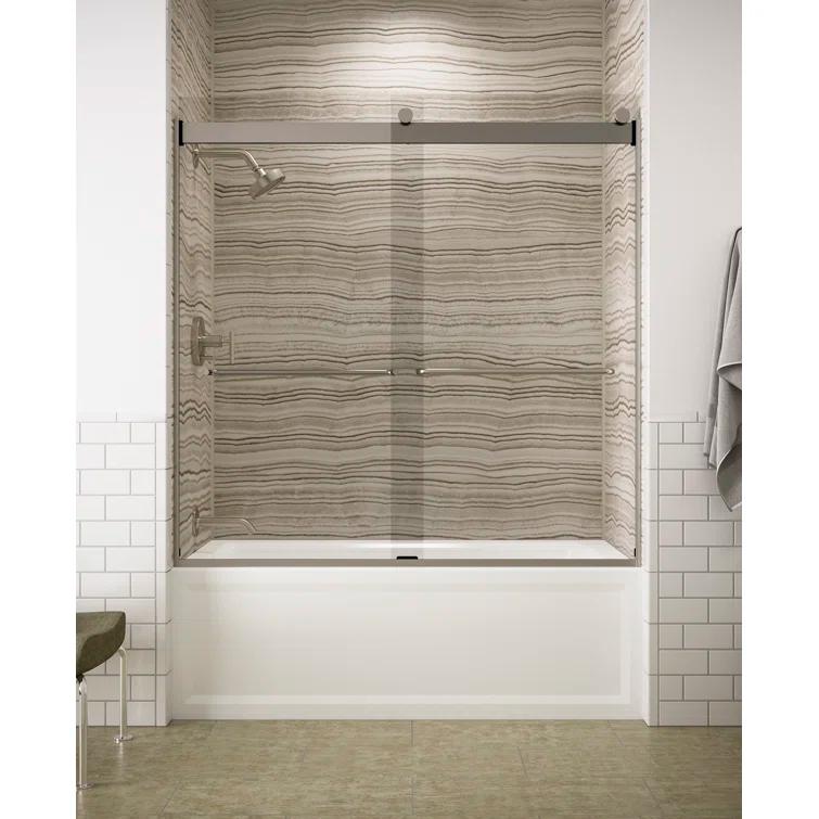 Levity 59.63" x 59.75" Bypass Bath Door with CleanCoat® Technology