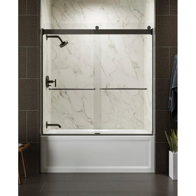 Levity 59.63" x 59.75" Bypass Bath Door with CleanCoat® Technology