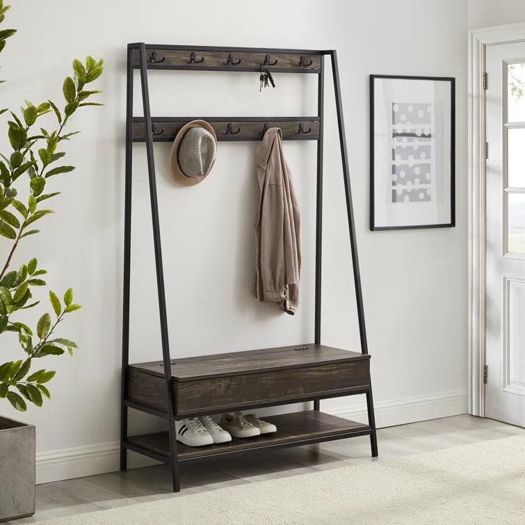 Houchens Hall Tree 40'' Wide with Bench and Shoe Storage