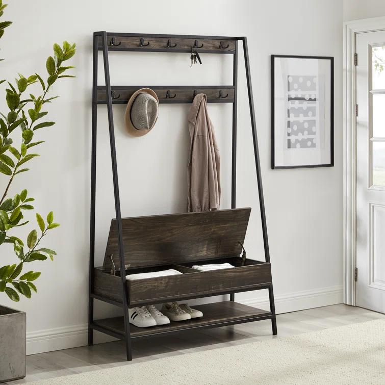 Houchens Hall Tree 40'' Wide with Bench and Shoe Storage