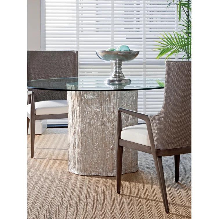 Signature Designs Trunk Segment Round Dining Table with Glass Top