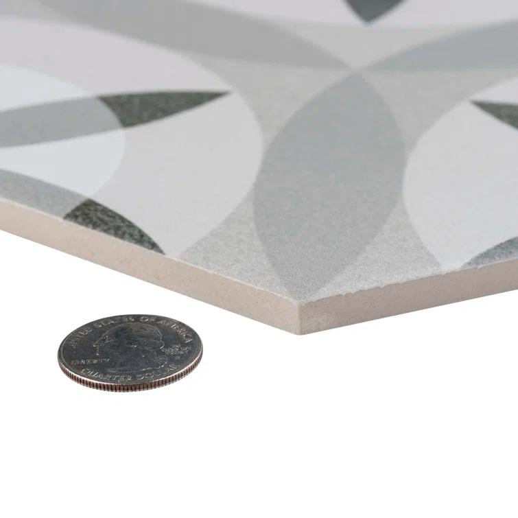 Hexatile 7"x 8" Porcelain Moroccan Wall & Floor Tile