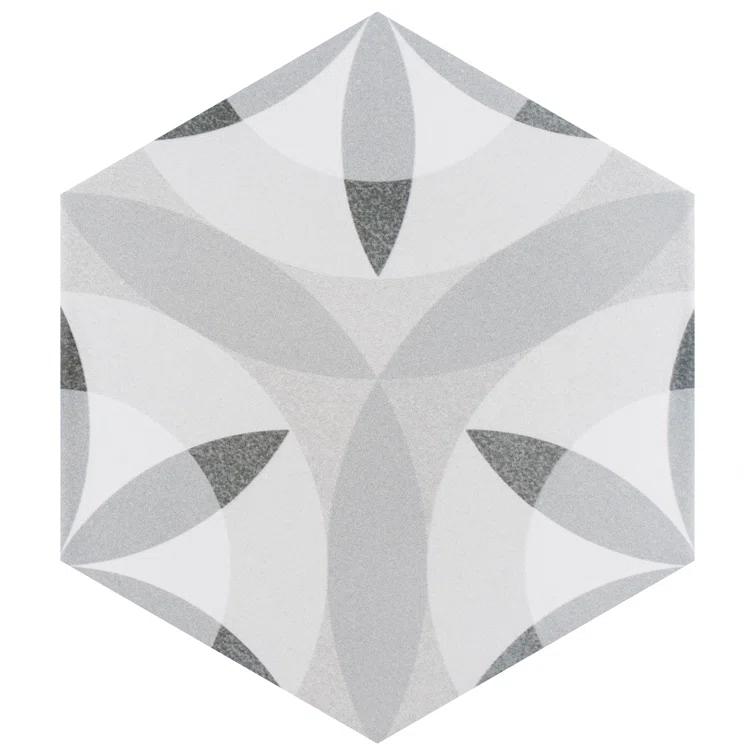 Hexatile 7"x 8" Porcelain Moroccan Wall & Floor Tile