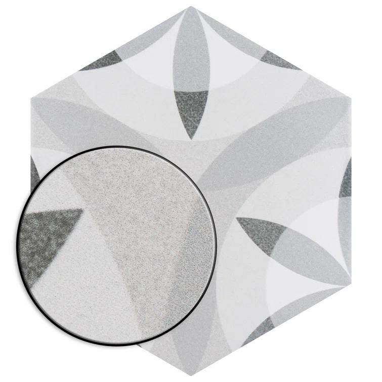 Hexatile 7"x 8" Porcelain Moroccan Wall & Floor Tile