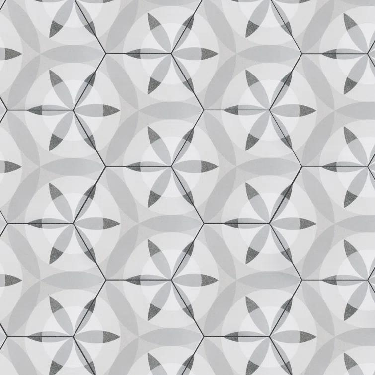 Hexatile 7"x 8" Porcelain Moroccan Wall & Floor Tile