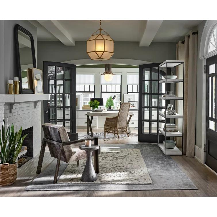 White Wood Transitional Home Office Desk with Drawer
