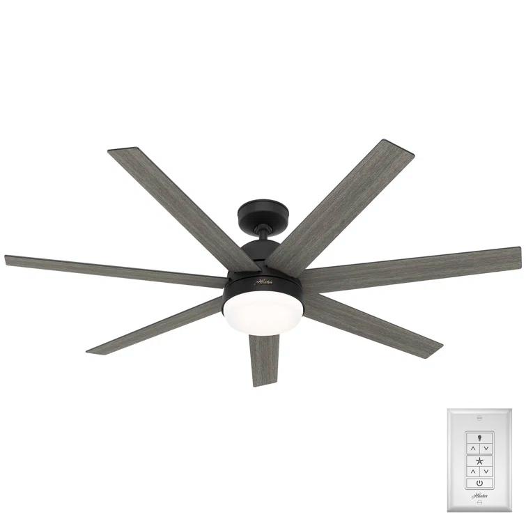 60" Phenomenon 7 - Blade Smart Standard Ceiling Fan with Wall Control and Light Kit Included