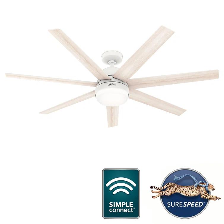 60" Phenomenon 7 - Blade Smart Standard Ceiling Fan with Wall Control and Light Kit Included