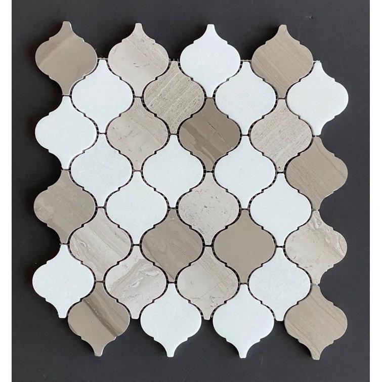 2.5" x 3" Marble Arabesque Mosaic Wall & Floor Tile