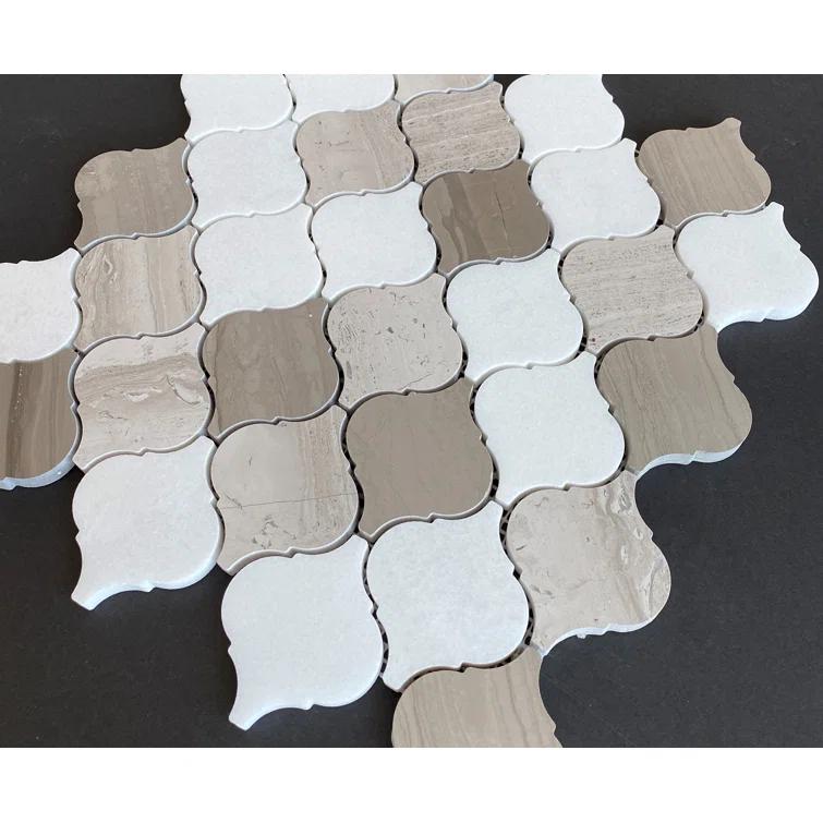 2.5" x 3" Marble Arabesque Mosaic Wall & Floor Tile