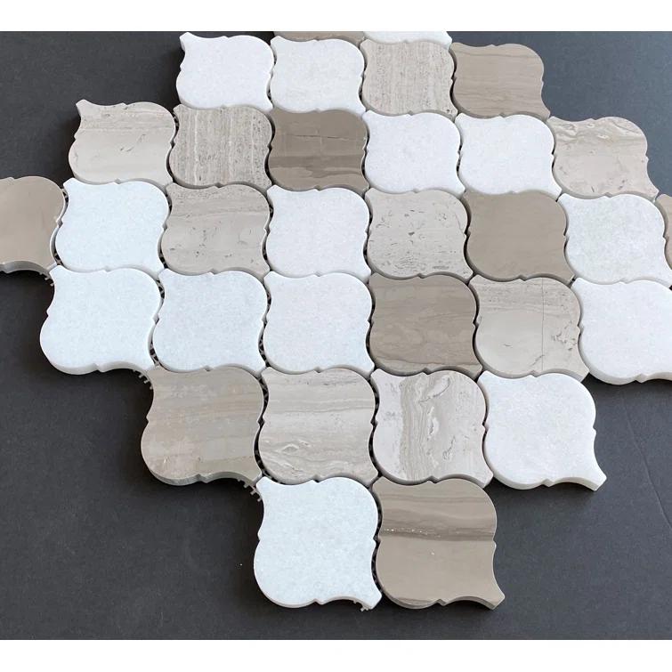 2.5" x 3" Marble Arabesque Mosaic Wall & Floor Tile
