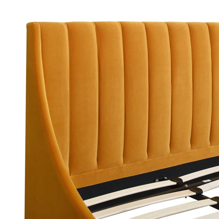 Afraa Upholstered Wingback Bed