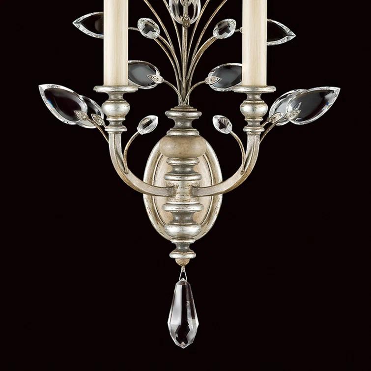 Crystal Laurel Candle Wall Light