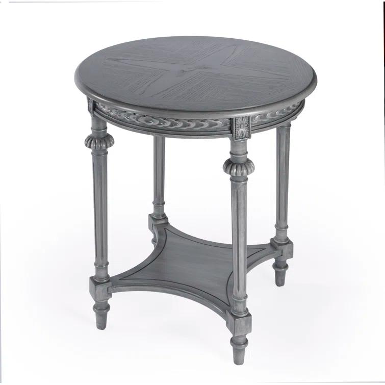 Butler Hellinger Round Gray Wood Lamp Table