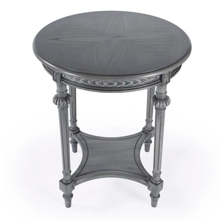 Butler Hellinger Round Gray Wood Lamp Table