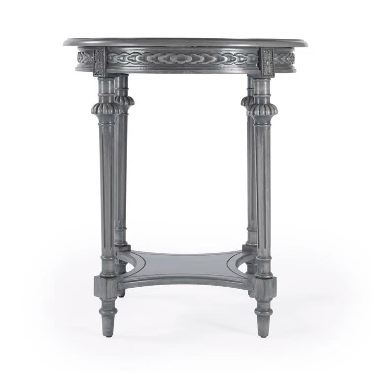 Butler Hellinger Round Gray Wood Lamp Table