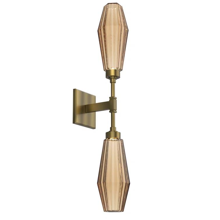 Aalto Double Bronze Shade LED Wall Sconce in Metallic Beige Silver
