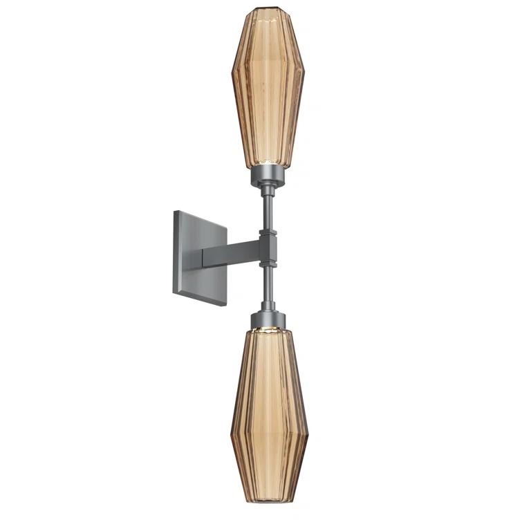 Aalto Double Bronze Shade LED Wall Sconce in Metallic Beige Silver