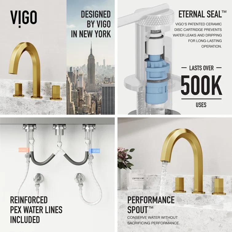 Hart 9" H Two Handle Widespread Bathroom Faucet