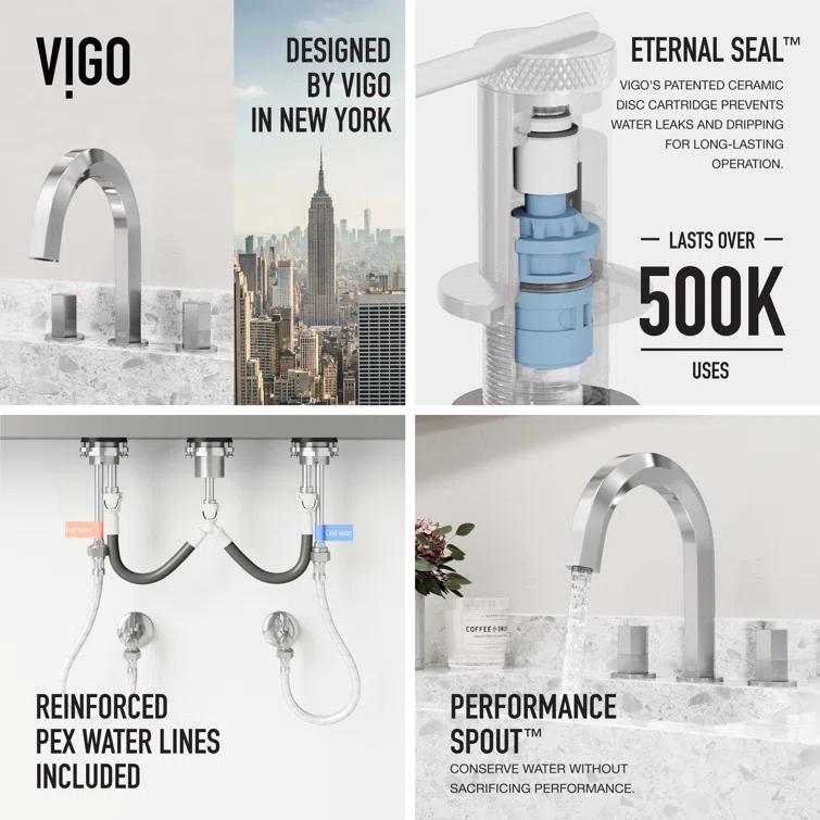 Hart 9" H Two Handle Widespread Bathroom Faucet