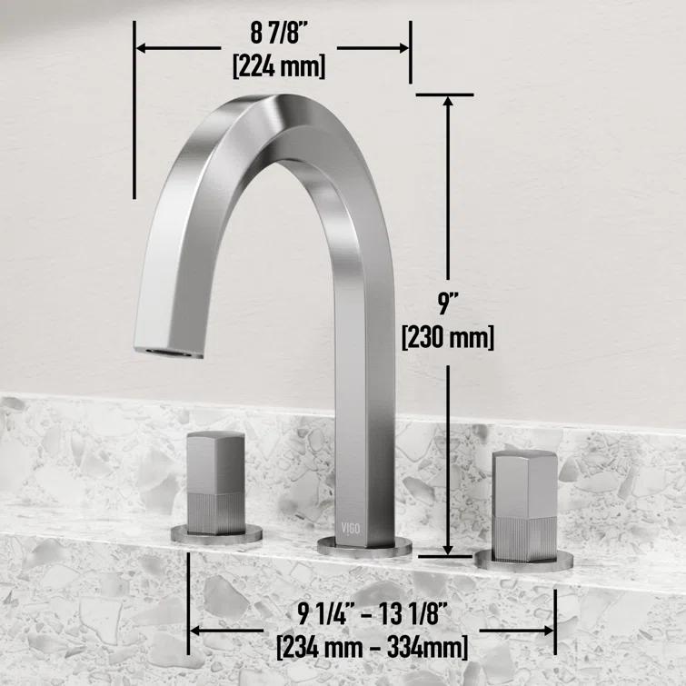 Hart 9" H Two Handle Widespread Bathroom Faucet