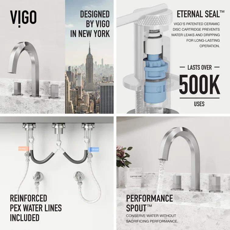 Hart 9" H Two Handle Widespread Bathroom Faucet