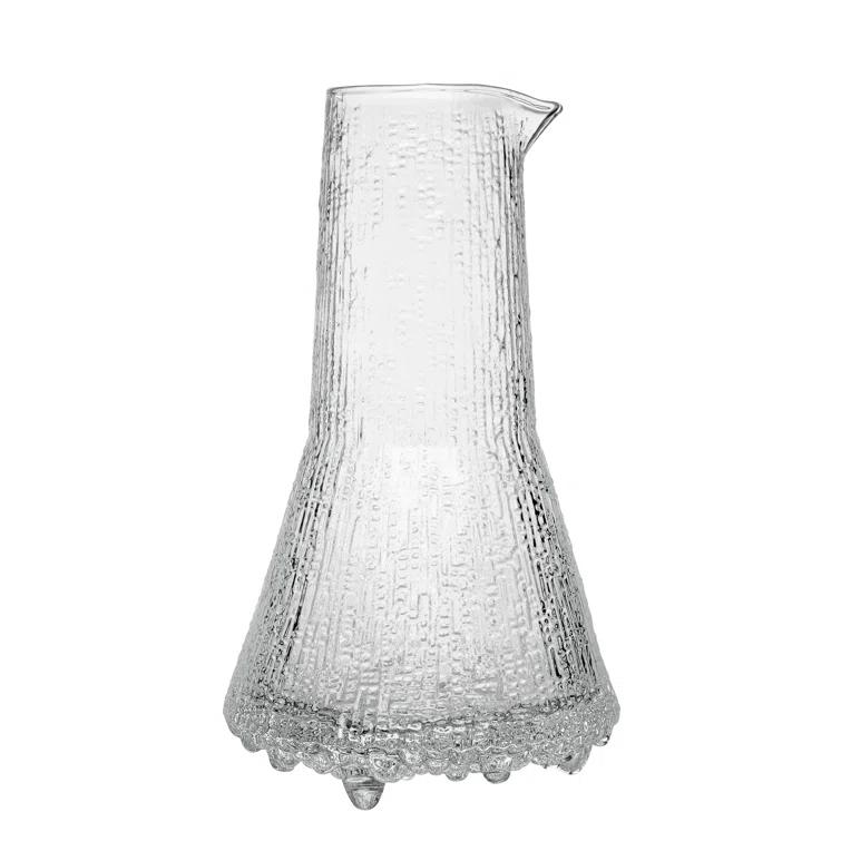Clear Textured Glass 17 oz Pitcher for Cold Drinks