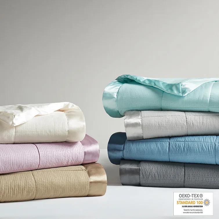 Madison Park Cambria Oversized Down Alternative Blanket with Satin Trim