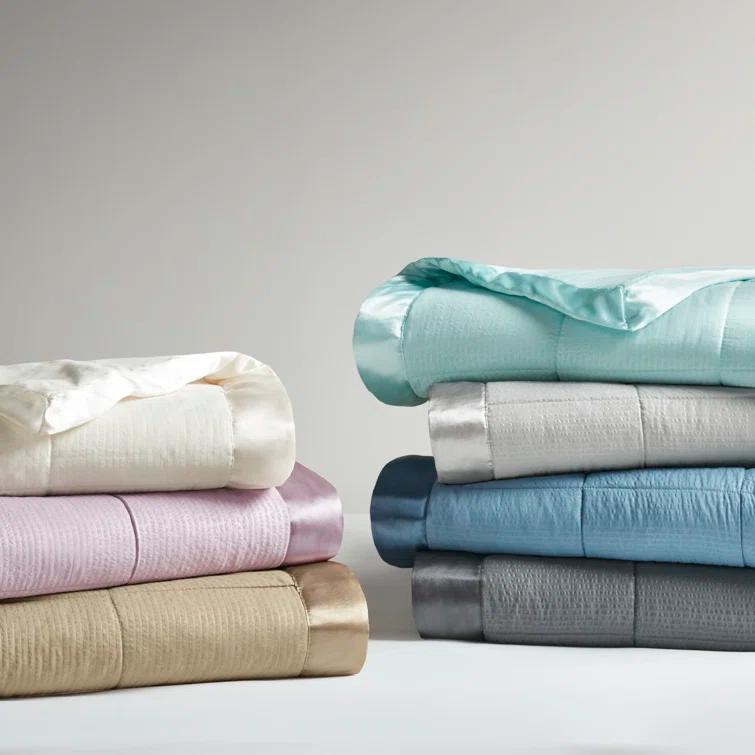 Madison Park Cambria Oversized Down Alternative Blanket with Satin Trim