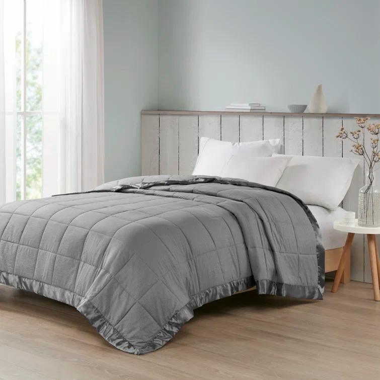 Madison Park Cambria Oversized Down Alternative Blanket with Satin Trim