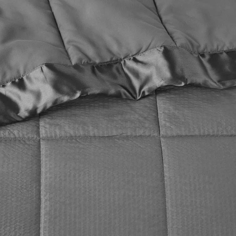 Madison Park Cambria Oversized Down Alternative Blanket with Satin Trim