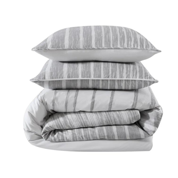 Kenneth Cole Kenneth Cole Abstract Stripe Cotton Grey Comforter Set