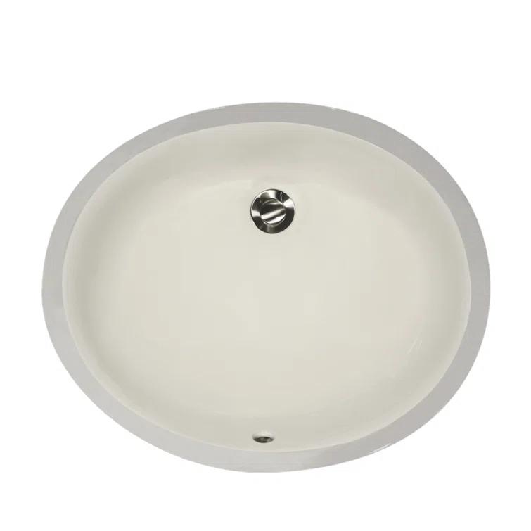 Nantucket Sinks Great Point 13.75'' Vitreous China Oval Bathroom Sink with Overflow