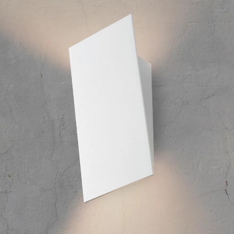 Darcia Angled Plane Narrow LED Wall Sconce - Textured White
