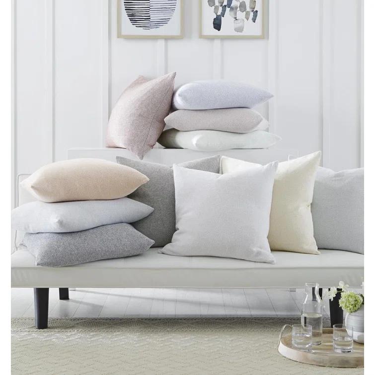 Apricot 22" x 22" Cotton Square Pillow with Feather Down Insert