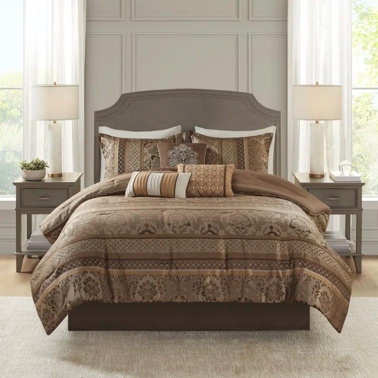 Madison Park Bellagio 7 Piece Jacquard Comforter Set