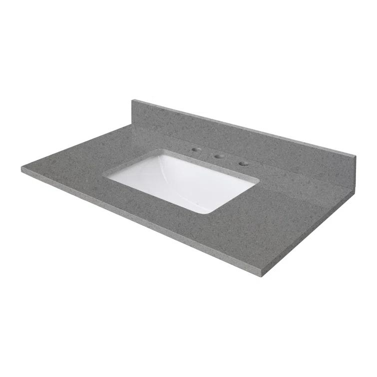37'' Quartz Single Bathroom Vanity Top with Sink