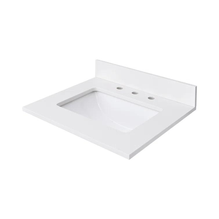 25'' Quartz Single Bathroom Vanity Top with Sink