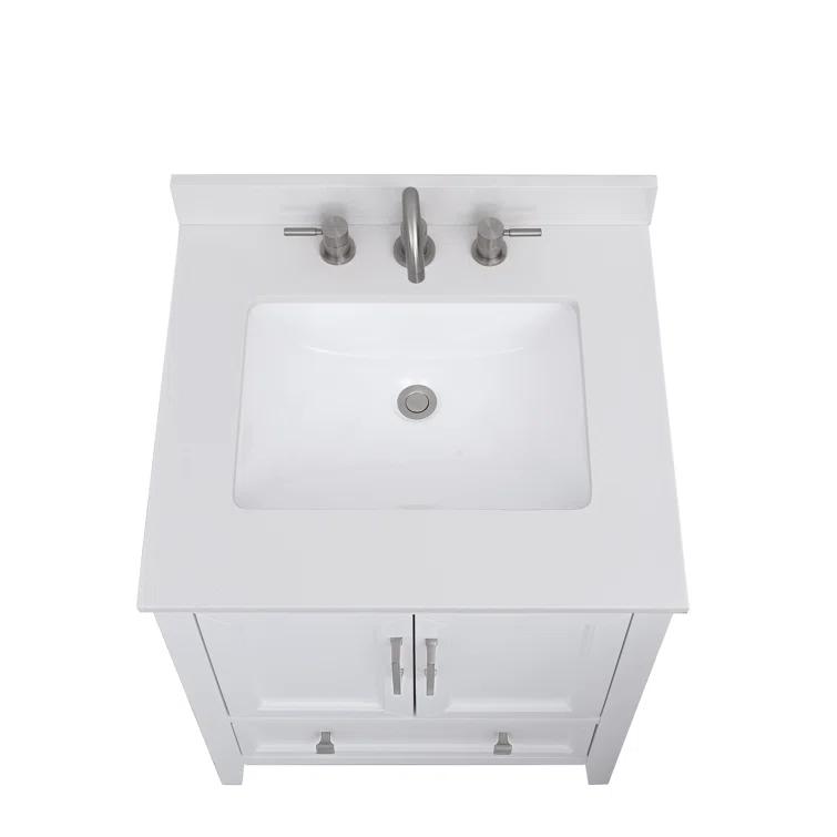 25'' Quartz Single Bathroom Vanity Top with Sink