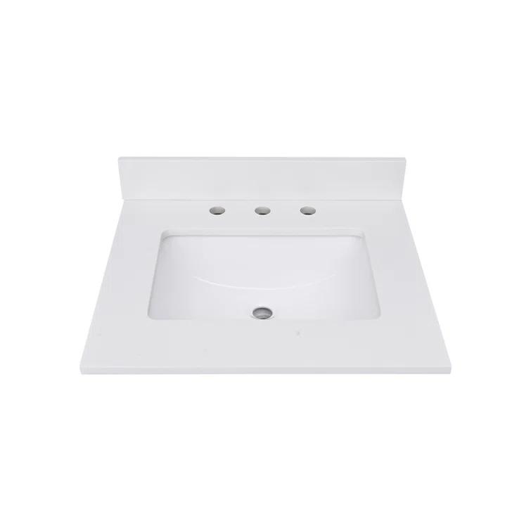 25'' Quartz Single Bathroom Vanity Top with Sink