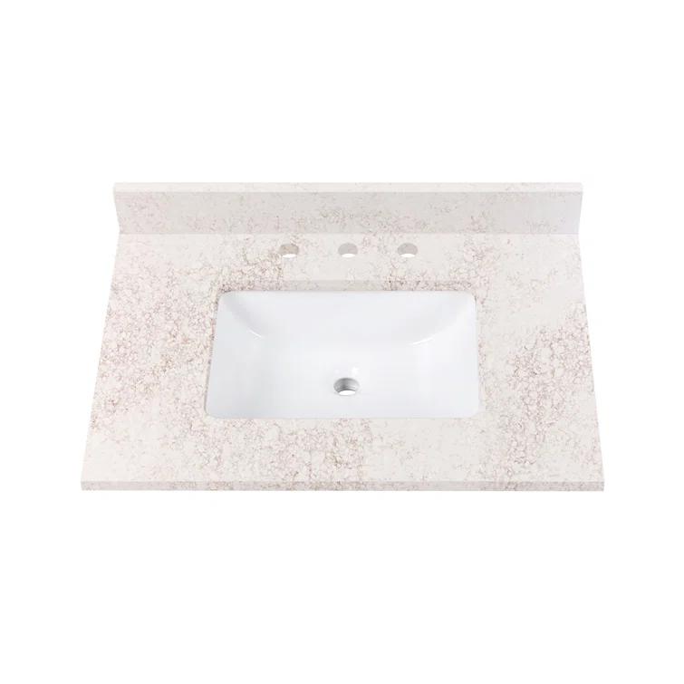 31'' Quartz Single Bathroom Vanity Top with Sink