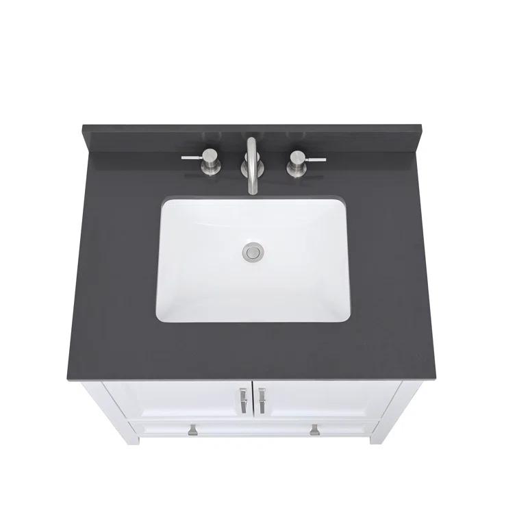 25'' Quartz Single Bathroom Vanity Top with Sink
