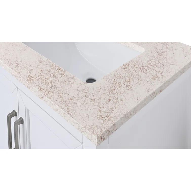 25'' Quartz Single Bathroom Vanity Top with Sink