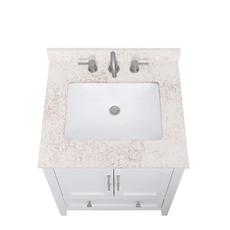 25'' Quartz Single Bathroom Vanity Top with Sink