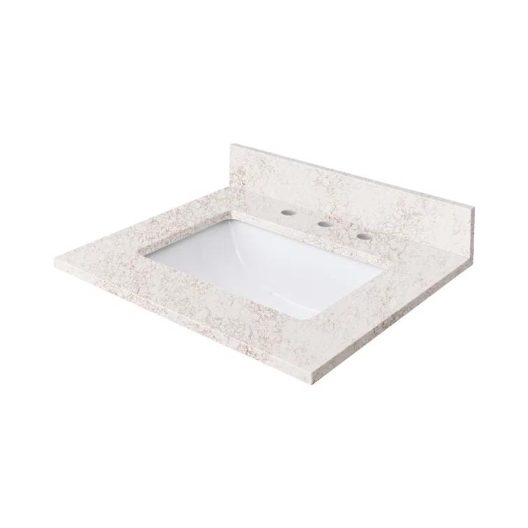 25'' Quartz Single Bathroom Vanity Top with Sink