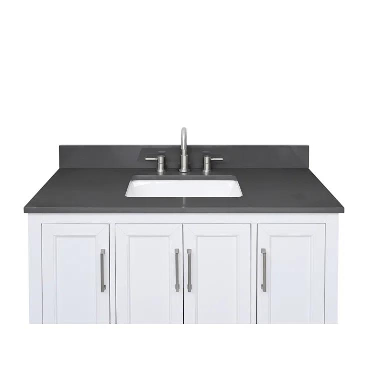43'' Quartz Single Bathroom Vanity Top with Sink