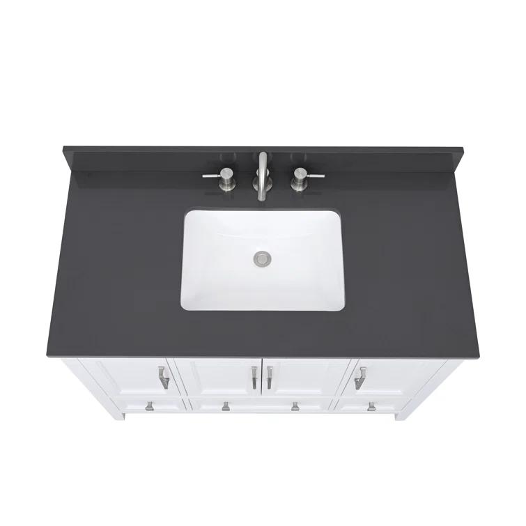 43'' Quartz Single Bathroom Vanity Top with Sink