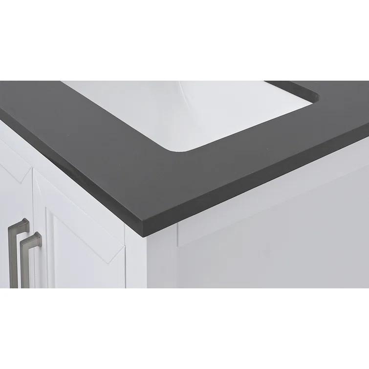 73" Ural Gray Quartz Double Sink Vanity Top