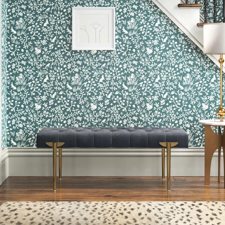 Velvet Upholstered Bench