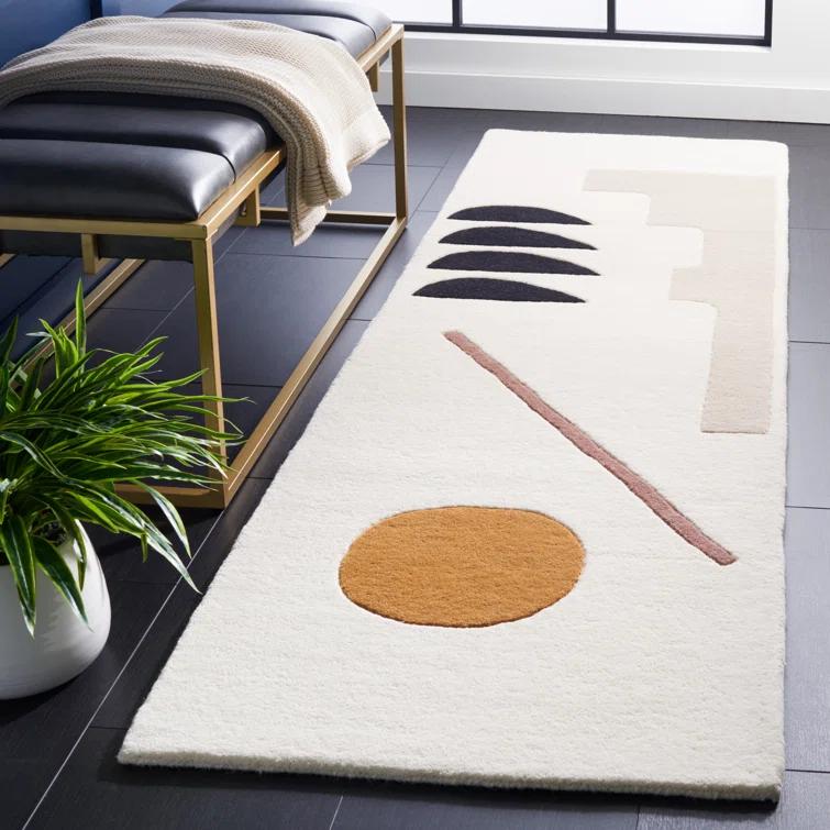 SAFAVIEH Fifth Avenue Deacon Abstract Area Rug, Ivory/Brown, 3' x 3' Square